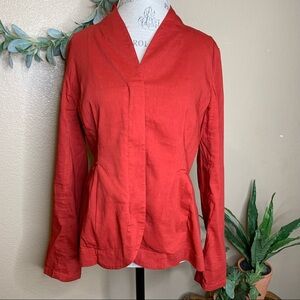 Eileen Fisher ~ Red Jacket Double Zipper Size Small